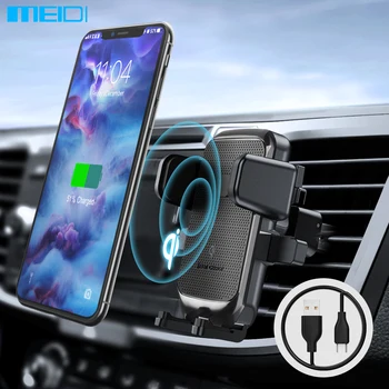 

MEIDI Automatic 10W Qi Car Phone Charger for For iphone X 11 XR Huawei Fast Charging Wireless Car Air Vent Mount Phone Holder