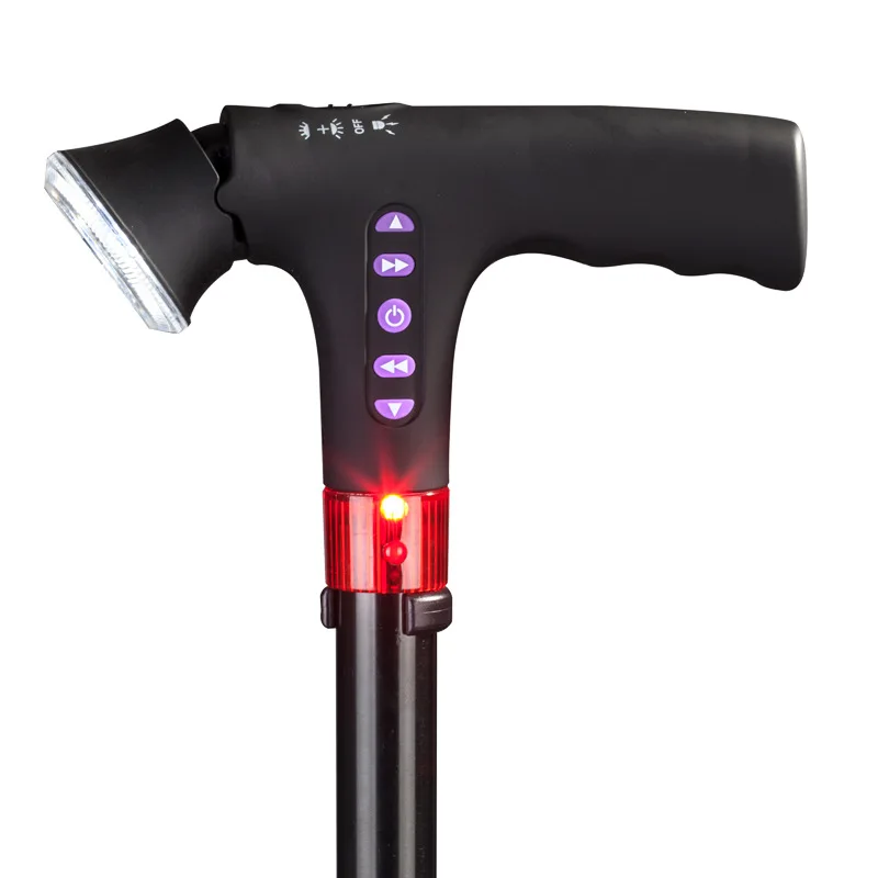 Luminosa de Quatro Liga de Alumínio Reto com Lâmpada Idosos Muletas Multifuncional Inteligente Patas Bengala t Punho 9 High Quality Esporte e Lazer
