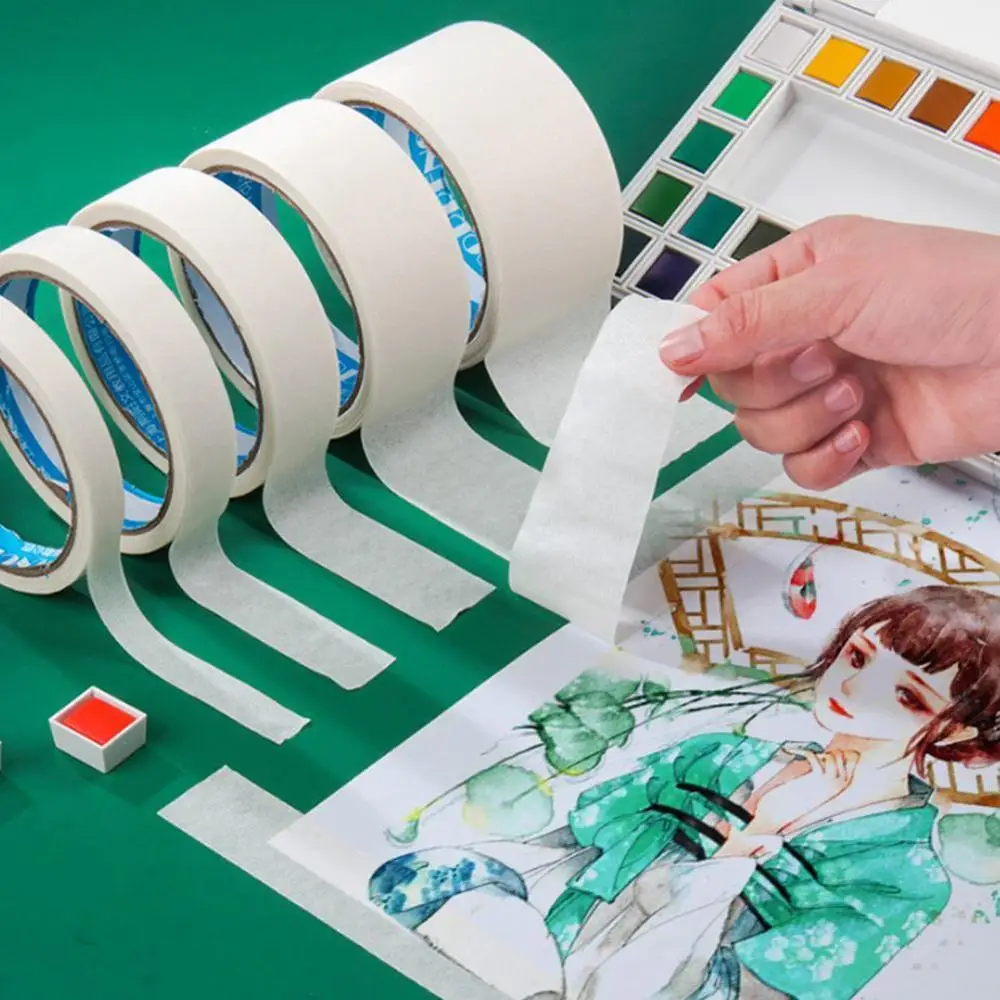 Watercolor Masking Adhesive Tape Painting Textured Paper Leave Glue Cover Tap Art White Tool Paper sketch Supplies K3Z4 masking tape adhesive tapes adhesive tape