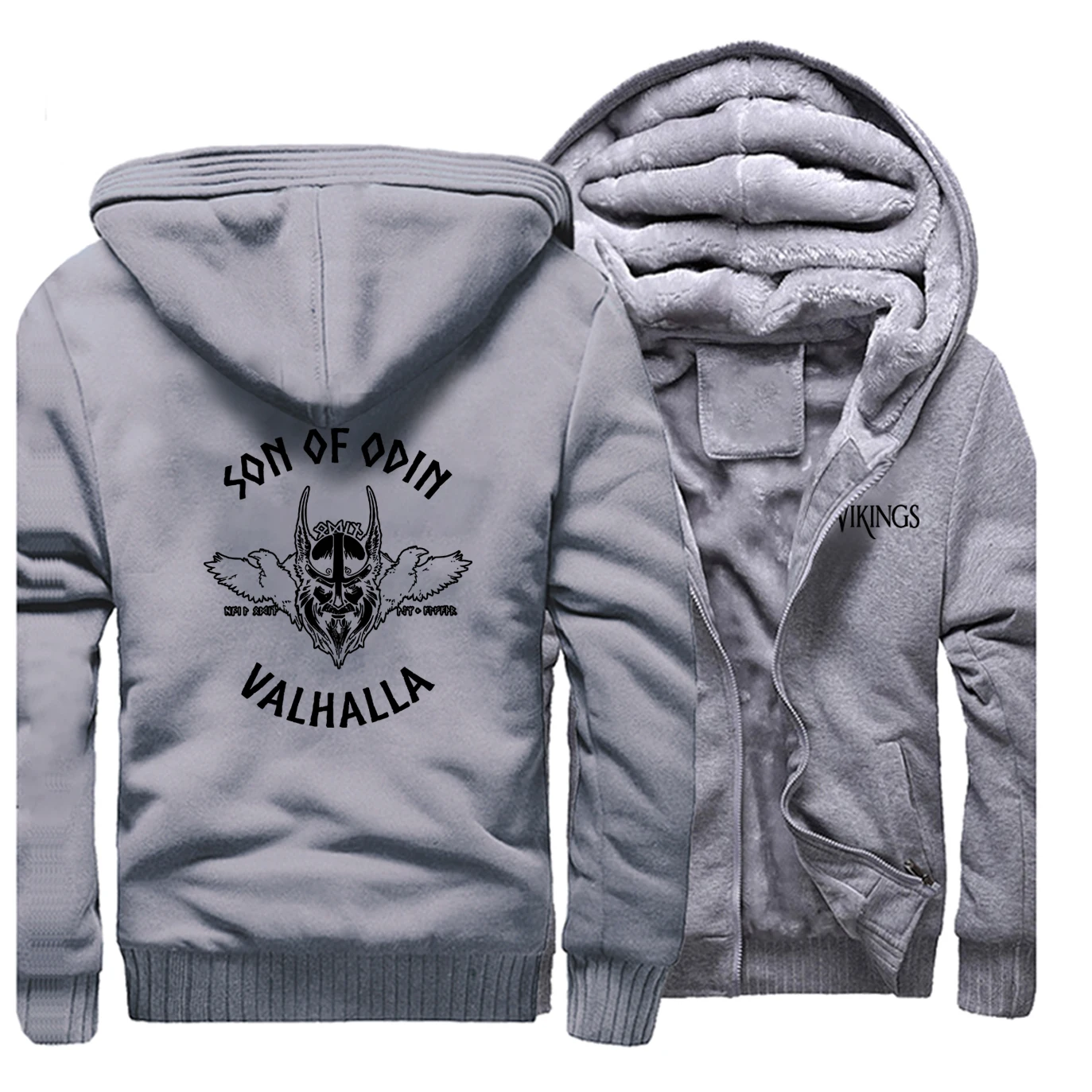 Мужские толстовки на молнии Sons Of Odin Valhalla Viking осенняя повседневная спортивная