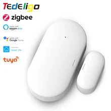 Vida inteligente zigbee sensor janela porta aberta/fechado detector tuya app trabalho de controle sem fio com gateway bridge google casa alexa
