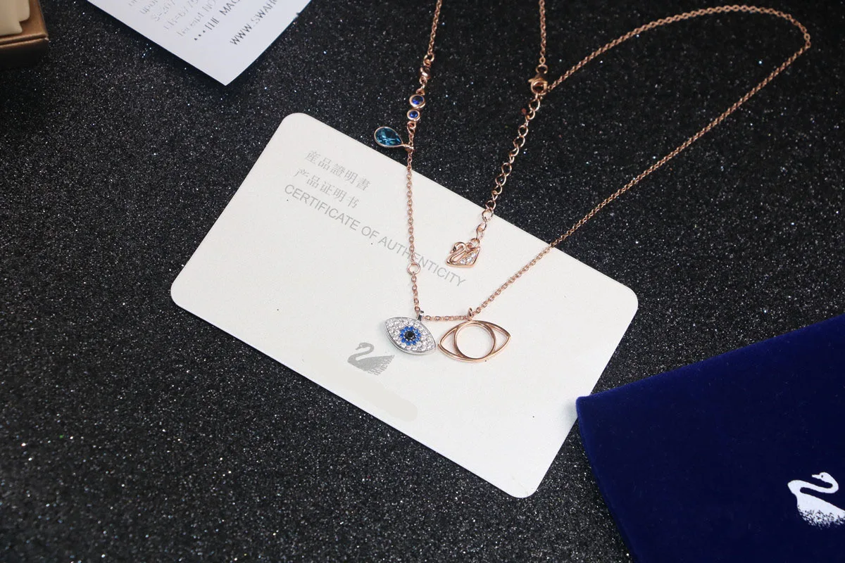 Высококачественное SW Оригинальное инновационное 925 серебряное ожерелье с подвеской от сглаза короткая женская цепочка на шею Чокеры ожерелья в подарок
