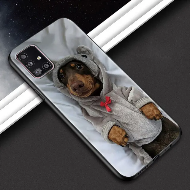 Animal Dachshund Dog Puppy Phone Shell For Samsung Galaxy A51 A71 A21s A12 A31 A41 A32 A02s A11 A72 A52 A42 5G A21 EU Soft Case B15