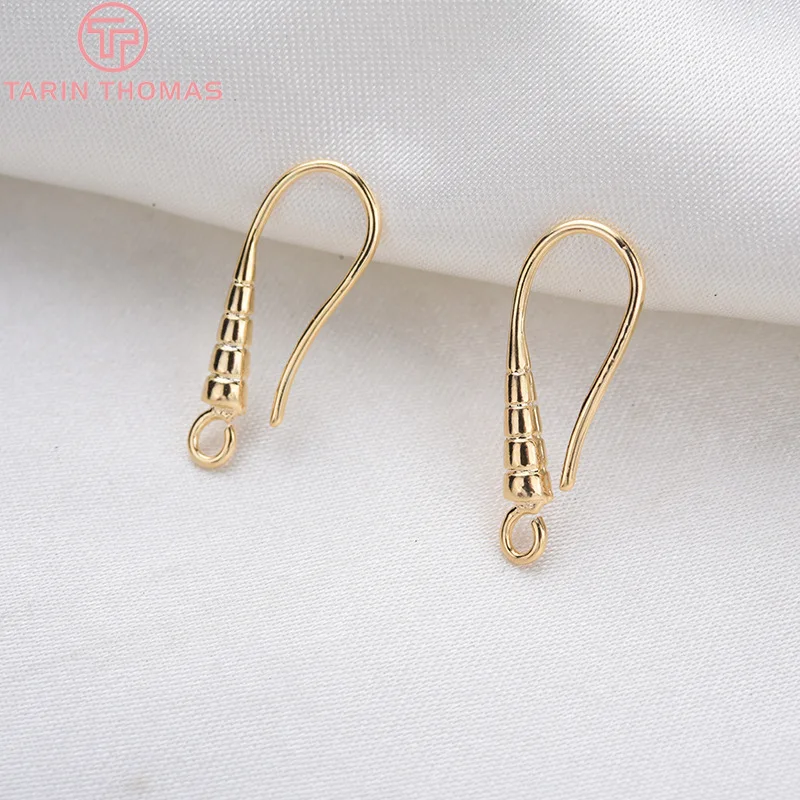 24K Gold Color Plated Carved Earring Hook Jewelry