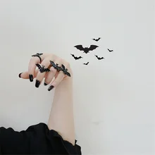 HUANZHI Новинка стильные регулируемые металлические готические кольца для мужчин и женщин, вечерние модные темные украшения, подарки