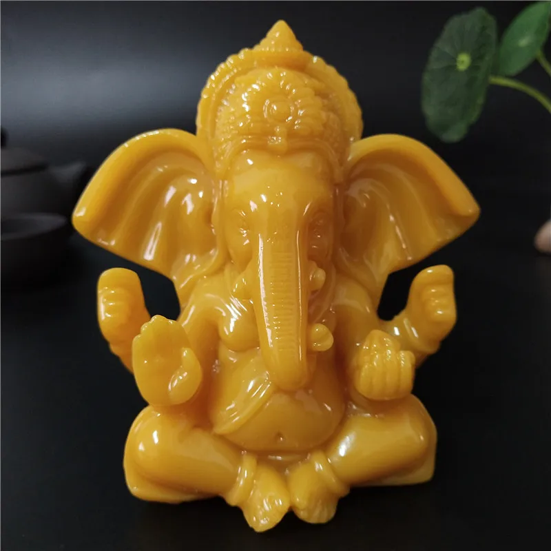 Статуэтка Ганеша Будда Бог слон Скульптура Искусственный Нефритовый камень смола ремесла дом садовый цветочный горшок украшение статуи Будды