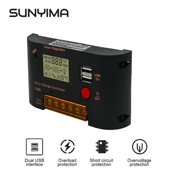 

SUNYIMA 30A 20A 10A 12V/24V Solar Charge Controller Solar Panel Battery Regulator Auto Switch Solar Controller Temperature