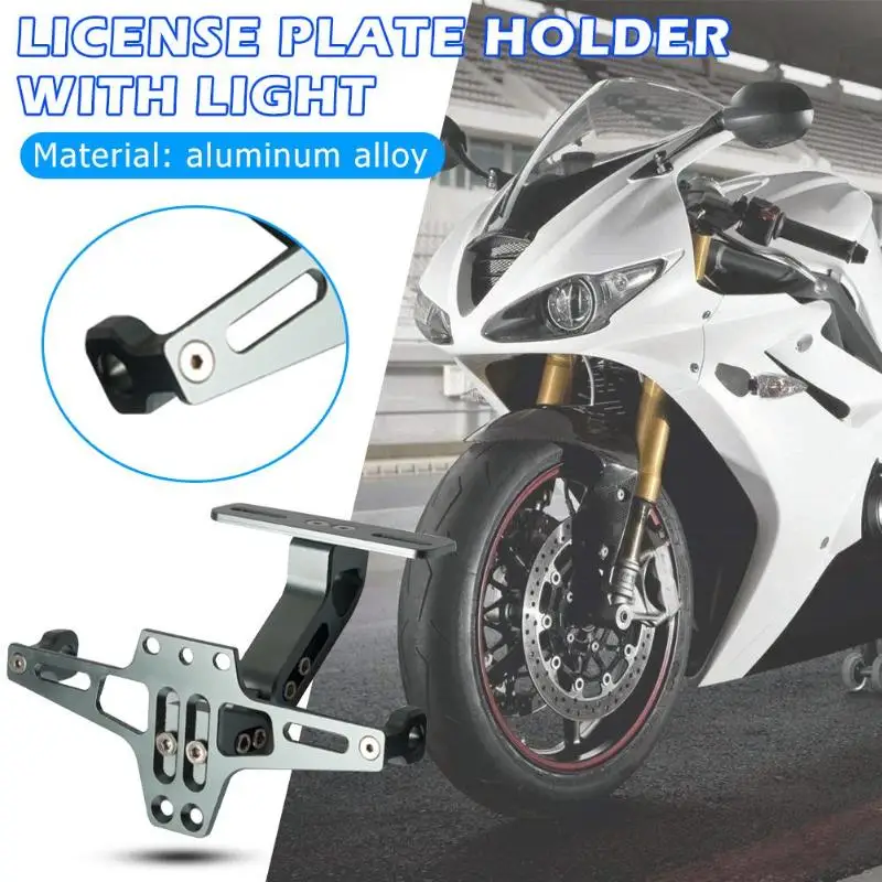 Мотоцикл Алюминиевый задний номерной знак рамка держатель Кронштейн ЧПУ