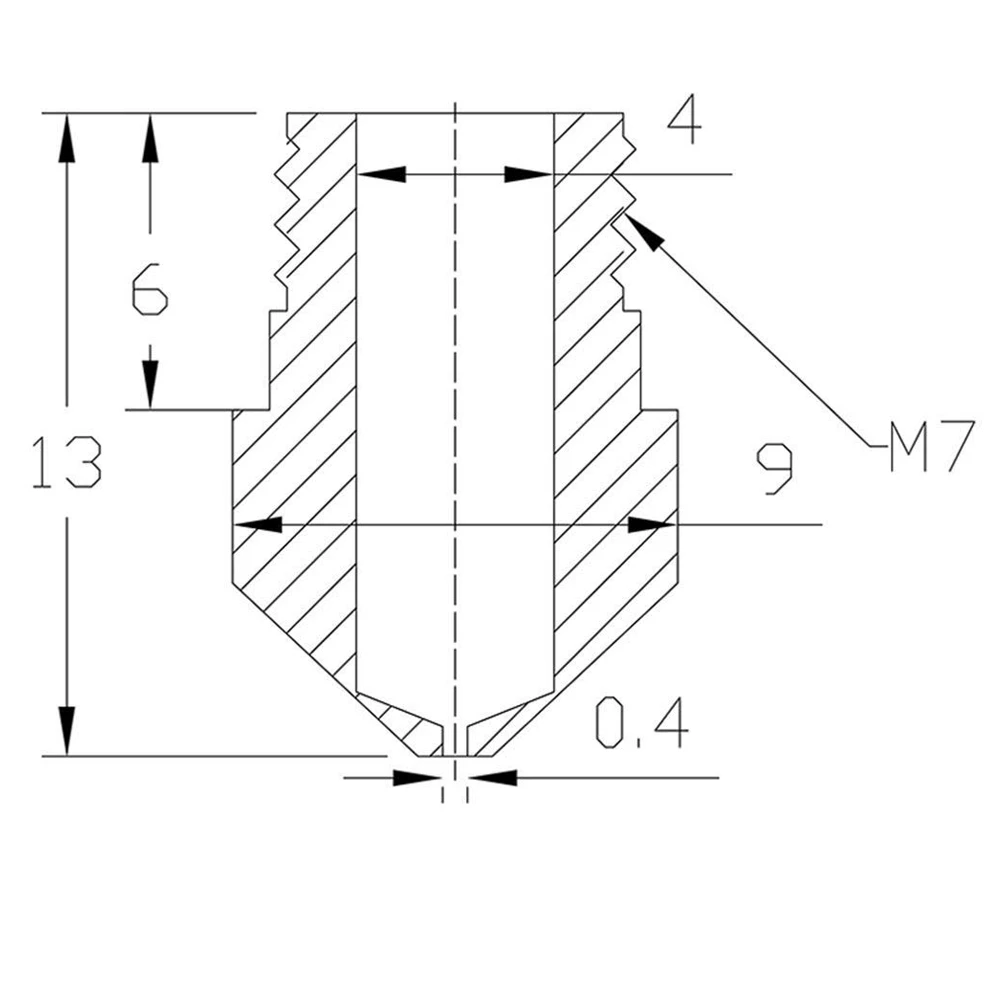 MK10 сопло из нержавеющей стали 0 4 мм M7 нить для CTC/FlashForge/Dremel/Wanhao/Qidi 3D принтера 1 75 ABS