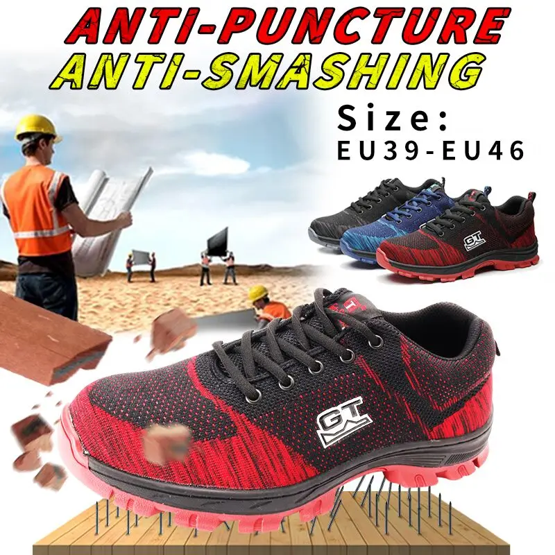 AtreGo Men Safety Shoes Men And Women Steel Toe Air Safety Boots