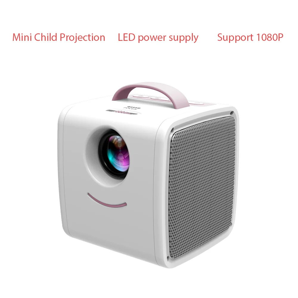 [Розовый] мини-проектор, wifi, USB, детский портативный проектор, 1000 люмен, микро видео проектор, 320x240p для семьи, для ноутбука, ПК, телевизора