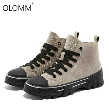 

New Fashion High-top Shoes Women's Solid Color Casual Plus Velvet Martin Boots Ankle Boots for Women Combat Boots for Women