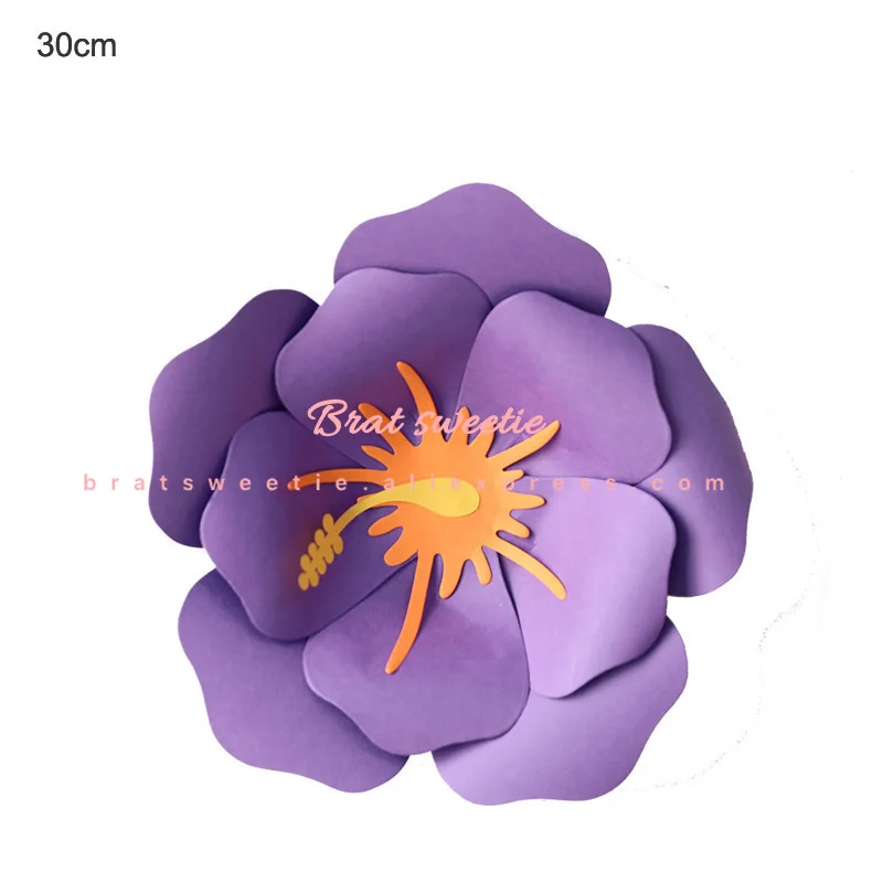 s5 30cm purple Вечерние бумажные цветы для настенного декора фламинго, свадебные декорации, рождественские декорации, товары для дня рождения, искусственные цветы - Цвет: s5 30cm purple