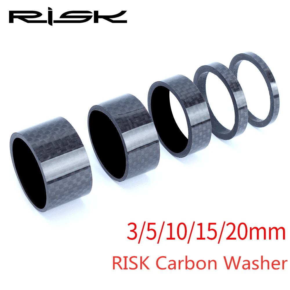 RISK углеродное волокно гарнитура прокладки для вилки комплект руль омывателя кольцо прокладка передняя вилка MTB велосипедный велосипед Стволовые дорожный велосипед Lightweight