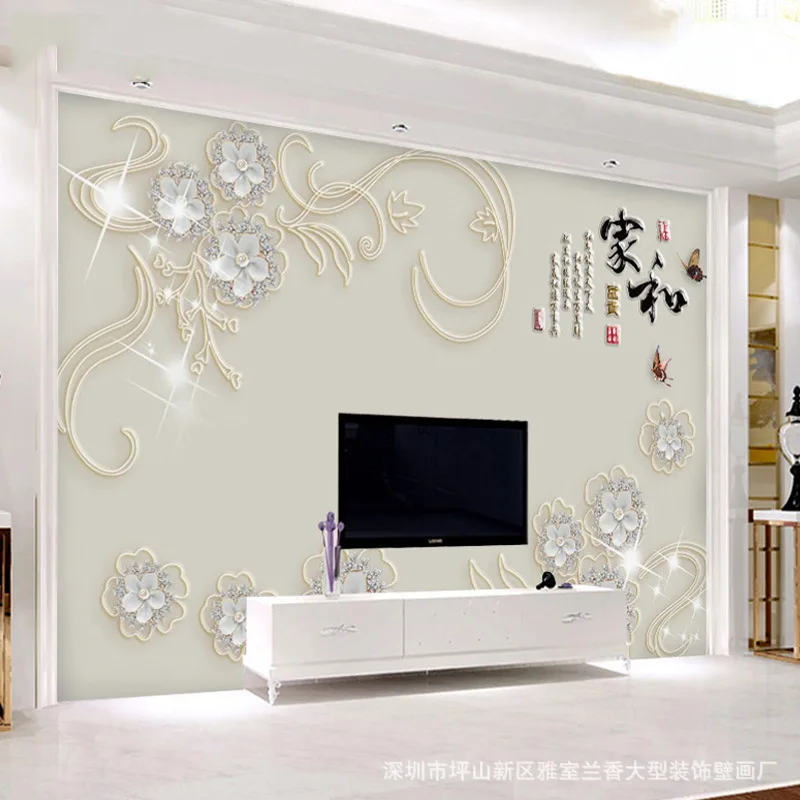 

8D Background of Television in the Drawing Room Wallpaper 3D Wallpaper Mural Modern Minimalist Sofa Seamless Wall Cloth Waterpro