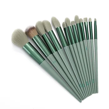 

13pcs Makeup Brushes Set Eye Shadow Powder Foundation Green Brush with bag For Makeup Blending Powder Blushes Cosmetic Tools