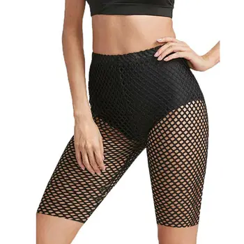 

2020 New Women See Through Fishnet Legging Mesh Sheer Pant Cycling Bikini Cover Up hot sale