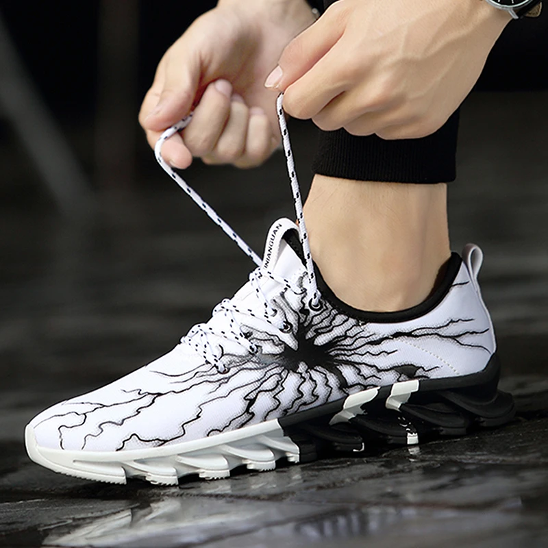 

Weweya Blades Soles Shoe Lightning Surface Men Unisex Casual Shoes 36-48 colorful Elasticity Control Non-slip Unisex Sneakers