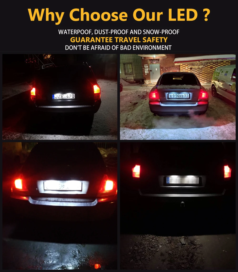 2 adet araba styling hata ucretsiz led plaka aydinlatma isigi volvo xc70 xc90 s60 s80 v70 vw tiguan tiguan araba kuyruk numarasi plaka lambalari signal lamp aliexpress