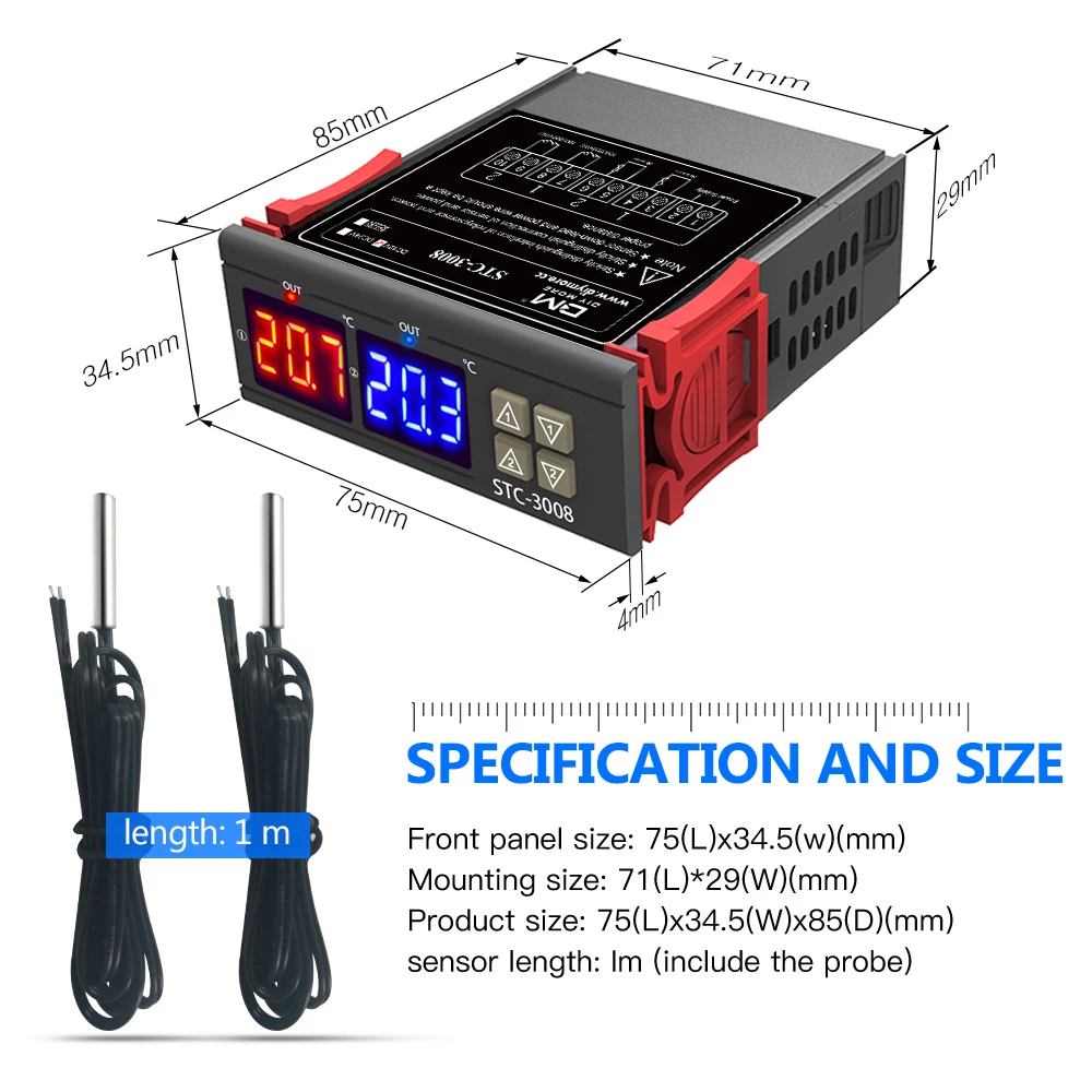 STC-3028 STC-3000 STC-3008 STC-3018 LED Digitaler Temperaturregler Thermostat Temperaturregler Inkubator 12V 24V 110V 220V – Detail 6