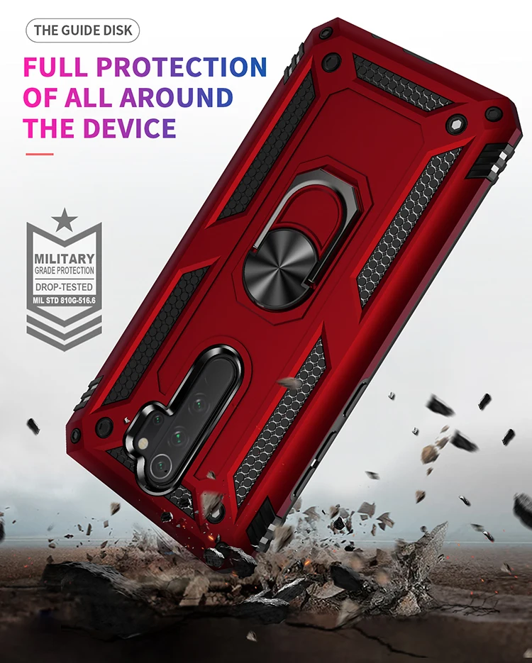 Shockproof Phone Case With Finger Ring For Xiaomi Redmi Series_voghion.com
