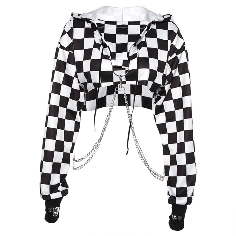 Cropped Printed Hoodie