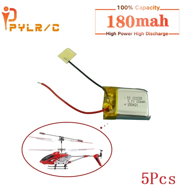 5 шт./лот литий полимерный аккумулятор 3 7 В 180 мА · ч для Syma S107 G Skytech M3 запасные части