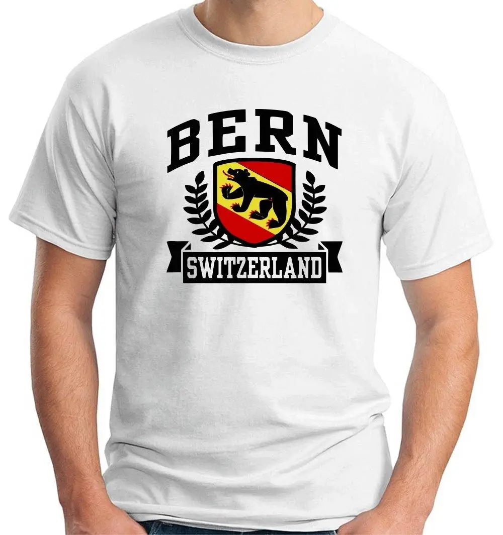 Новинка, горячая Распродажа, Мужская футболка Tstem0009 Bern, швейцарская печать на заказ, футболка для мужчин размера плюс 5xl, топы, футболки