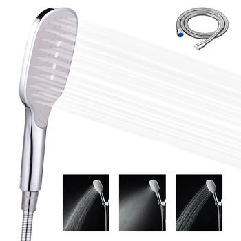 

3 Spray Settings High Pressure Bathroom Hand Held Shower Head Powerful Shower Low Flow Water Saving Hand Shower Showerhead Kit