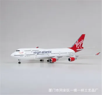 

1/150 B747-400 Virgin Atlantic Airways Passanger Plane With/ LED Light Model Toys For Collection