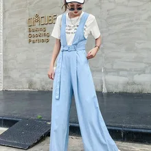 Женские свободные брюки в Корейском стиле для похудения с высокой талией, Висячие джинсы для мытья полов с широкими штанинами, новинка года, осень