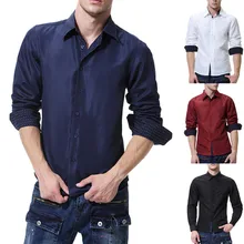 Новая английская Стильная однотонная мужская рубашка, Повседневная модная деловая Повседневная рубашка с длинными рукавами M1025