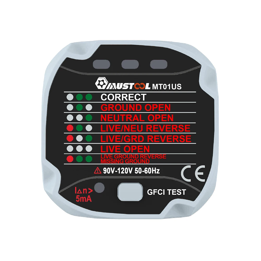 MUSTOOL MT01ER розетка тестер утечки переключатель тестер живого провода нейтральный провод заземления провода тестер ЕС разъем