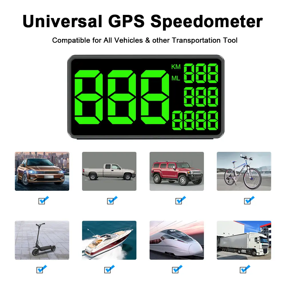 Новейший скоростной дисплей 6,2 дюймов Большой экран C1090 Автомобильный цифровой GPS Спидометр км/ч MPH для Автомобиль Велосипед Мотоцикл авто аксессуары