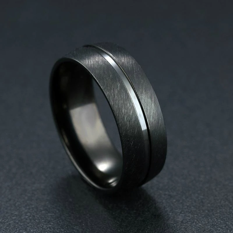 

Classic Atmosphere Men's Ring Black Titanium Steel Ring Jewelry