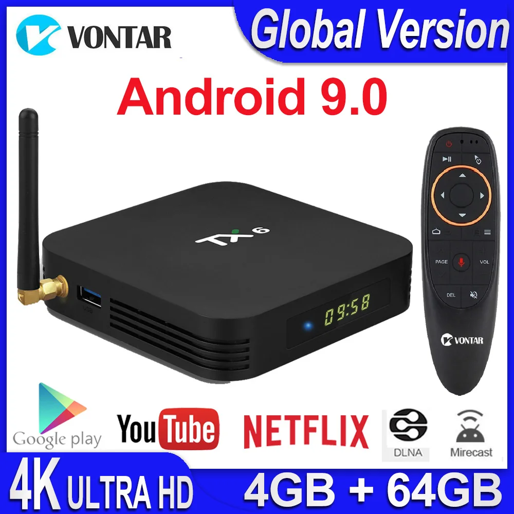  TX6 Android 9.0 Smart TV Box Android Box Allwinner H6 4GB RAM 32G ROM Support 4K H.265 2.4G/5G WiFi