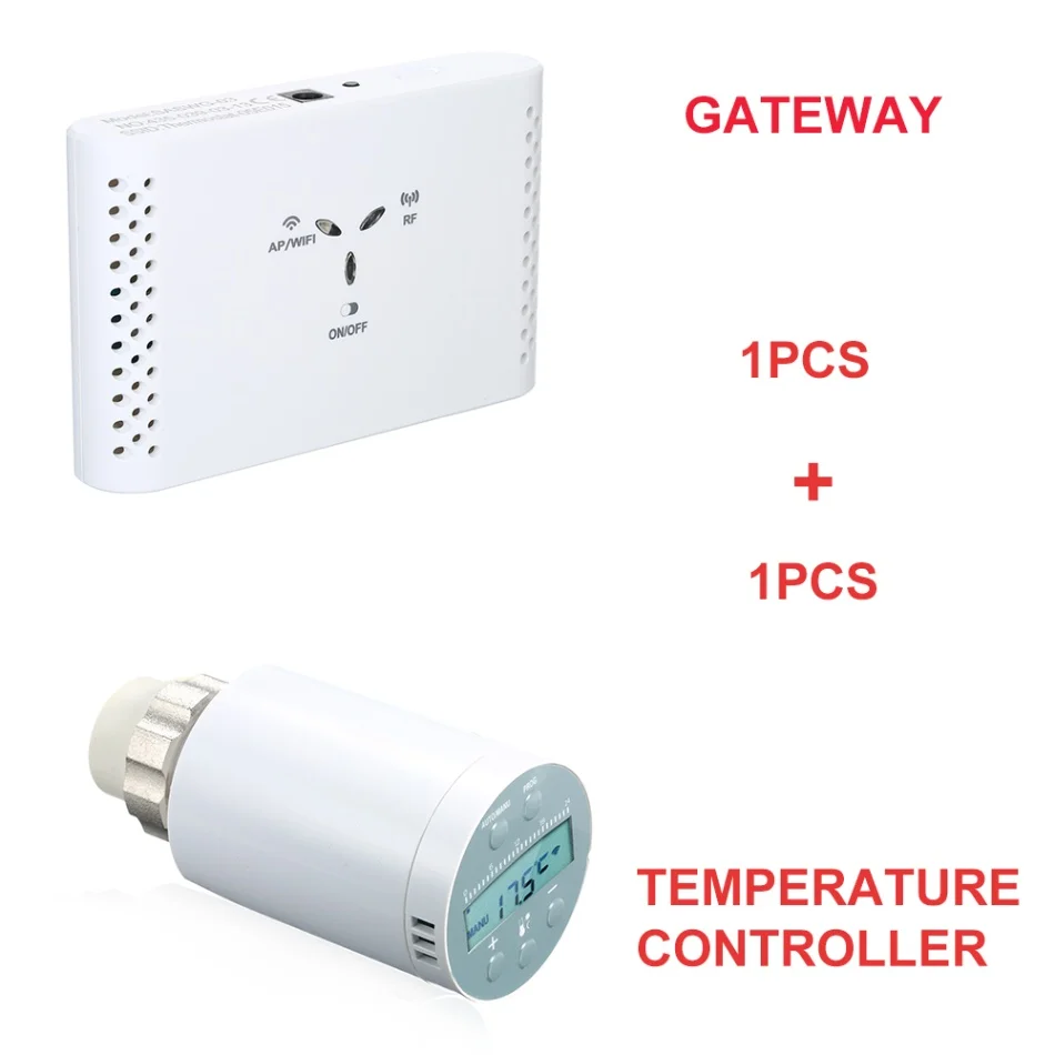 WiFi смарт термостатический клапан радиатора регулятор температуры для воды/электрический подогрев пола вода/газ работает с Alexa Google - Цвет: 1 AND 1 UK