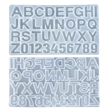 

DIY Crystal Epoxy Numbers 26 Letters Mold High Mirror Crafts Making Silicone Mould Manual handmade DIY Jewelry Ornaments molds
