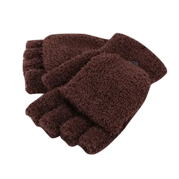 

Men Women Fingerless Glove Winter Warm Half Finger Flip Knitted Mitten Gloves Thick Mittens Feme