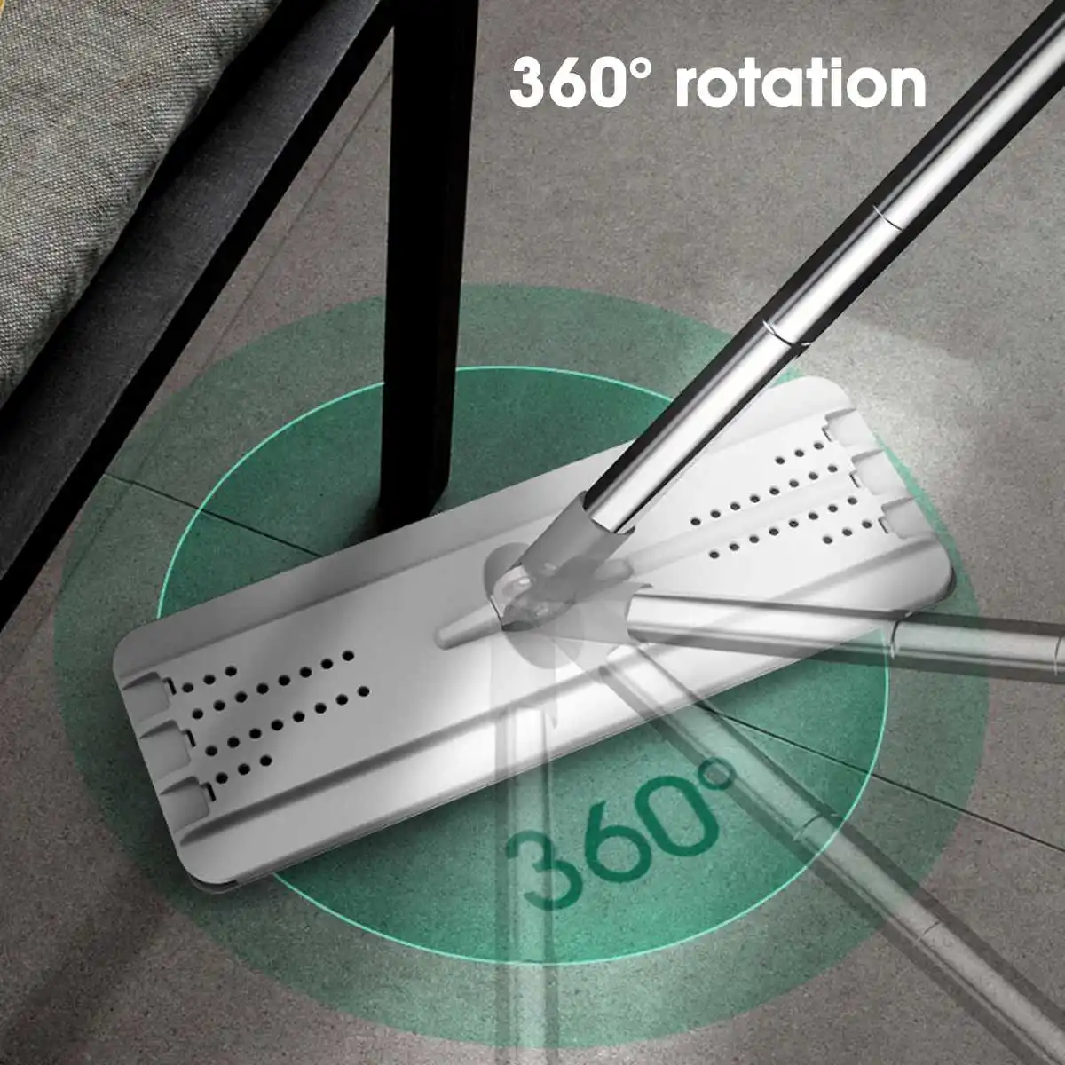 Meigar Dry Wet 360 Degree Roatation Flat Squeeze Mop Handfree Wring Automatic Spin Mop Fast Dry Flat Mop Pads Dust Floor Cleaner