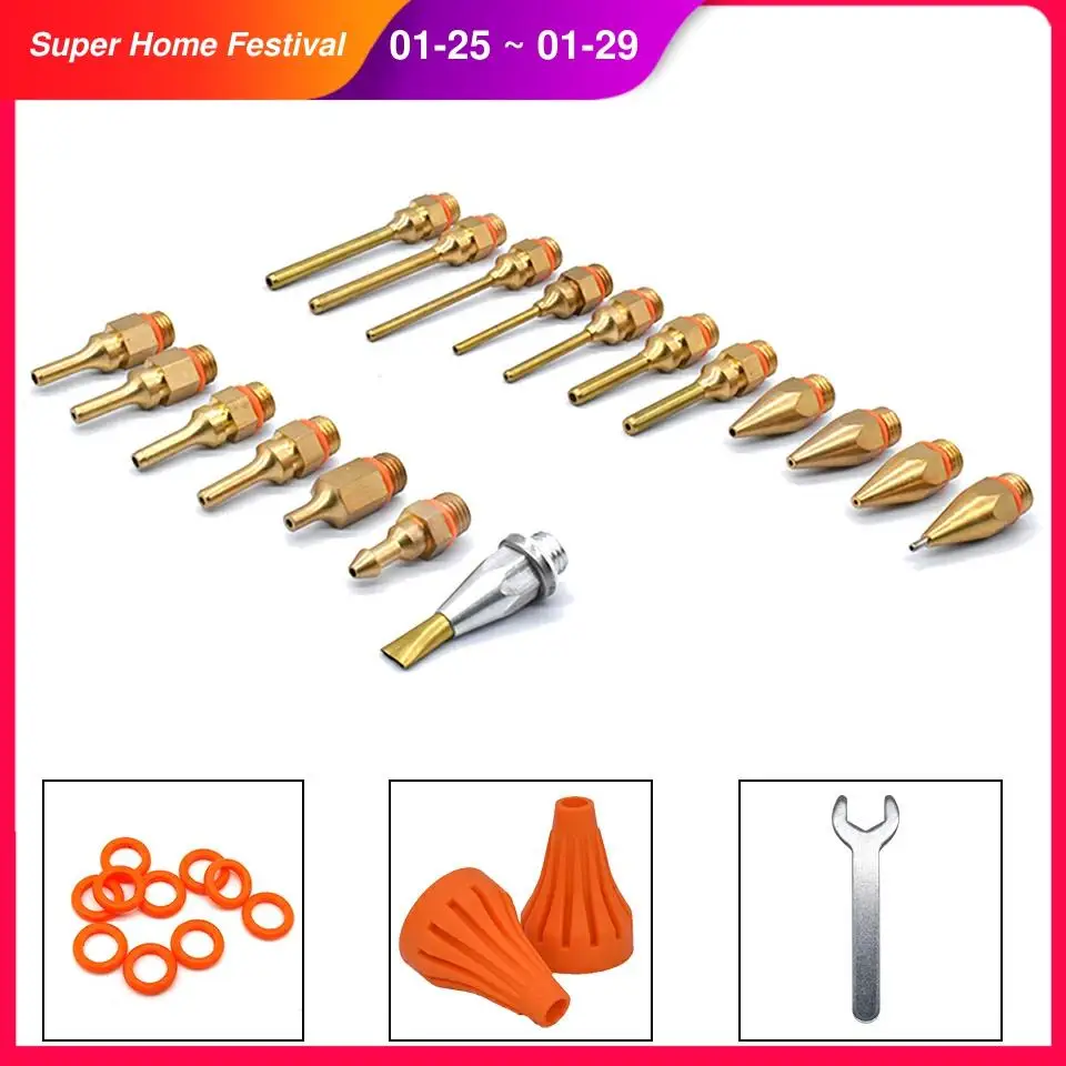 18 шт./компл. клеевой пистолет медный сопло маленький отверстие длинный короткий