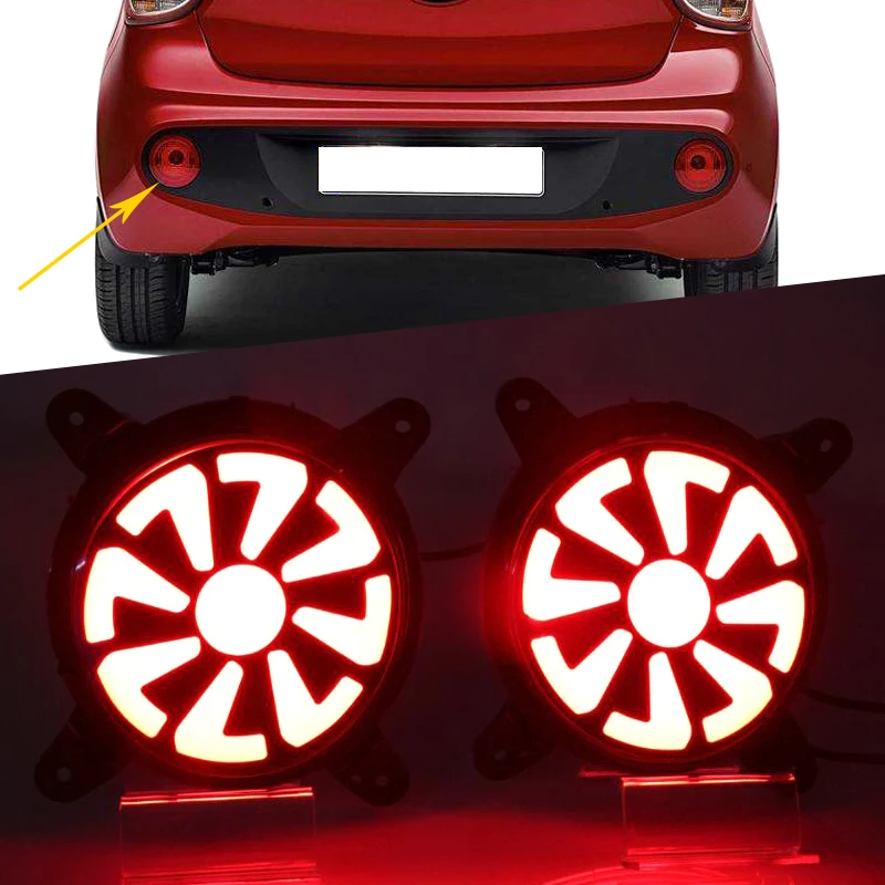 Car Flashing 2PCS For Hyundai i10 2017 2018 LED DRL Rear Bumper Tail