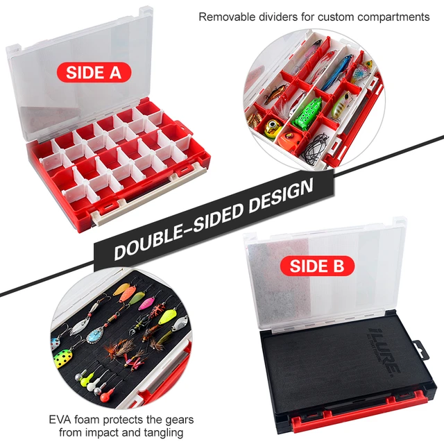 Double Sided Fishing Tackle Box Storage Trays with Removable