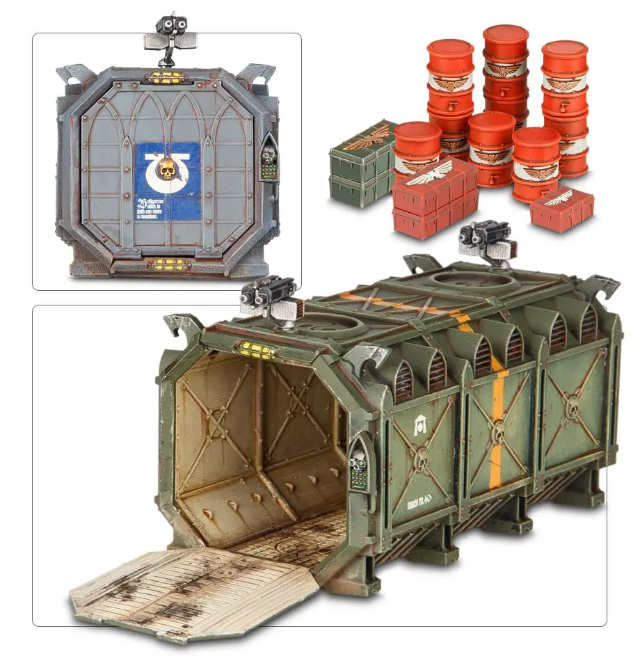 

Battle Hammer 40K Munitorum Armoured Containers For Gloomhaven War Table Board Games Wood Model Wooden Panel laser Cutting
