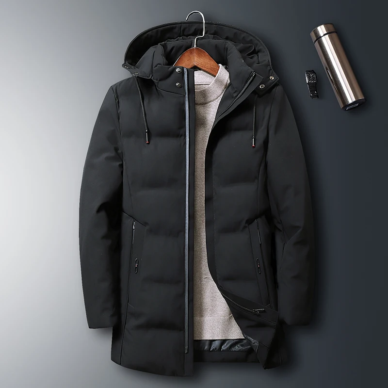 7XL новые зимние мужские парки с капюшоном на молнии с хлопковой подкладкой, мужские толстые ветрозащитные куртки с карманами 8913