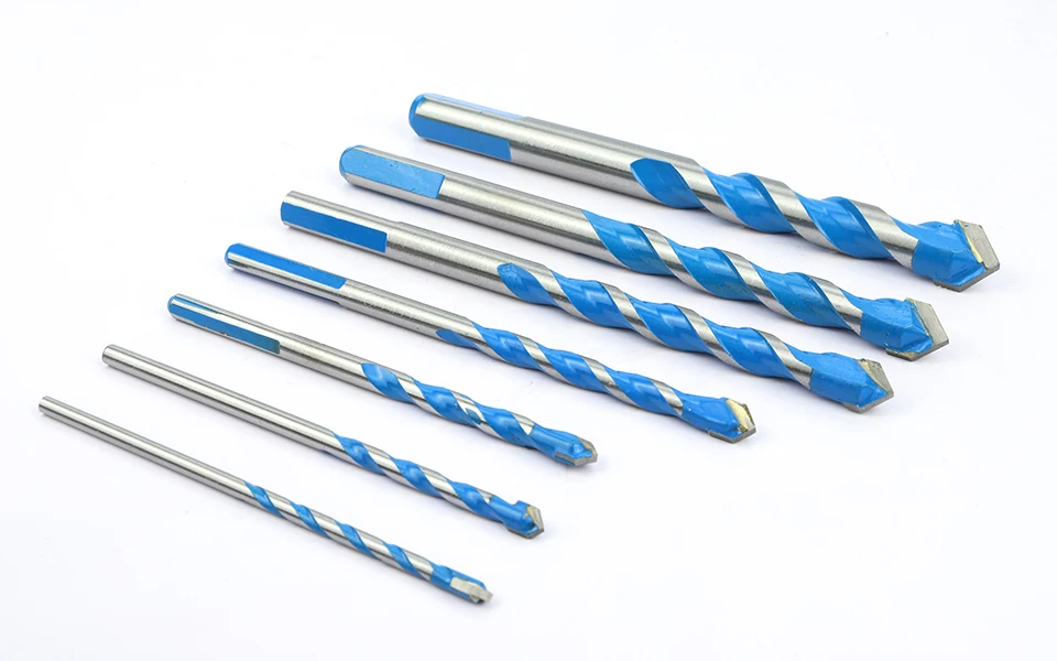 GUSIWU 5pcs 6pcs 7pcs Triangular-Overlord Handle Multifunctional Drill Bit Set Tungsten Steel Concrete Ceramic Drill Twist Drill