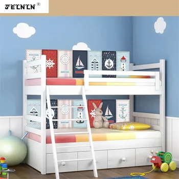 

Seaside landscape pattern waterproof anti-collision wall sticker Nordic kids bedroom background kindergarten renovation stickers