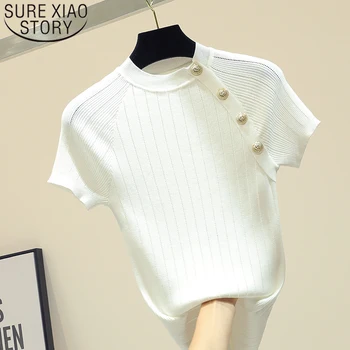 

2020 Spring and Summer New Style Fashion Women Tops Slim INS Simple White T-shirt Ice Silk Short-Sleeved T-shirt Female 8783 50