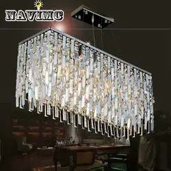 Европа светодиодный Кристалл Прямоугольный кулон светильники для бара кафе магазин одежды гостиная ресторане отеля Спальня, Кофе