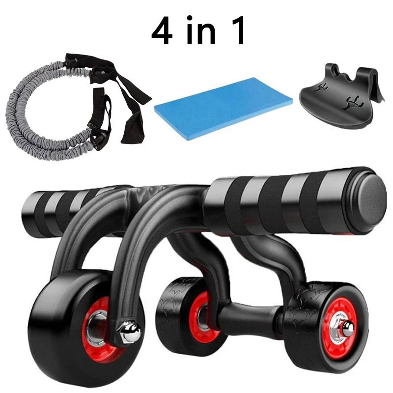 No Noise 3 Wheels Abdominal Roller Home Fitness Equipment Muscle Exercise Body Arm Waist Gym AB Exercise Power Muscle Trainer
